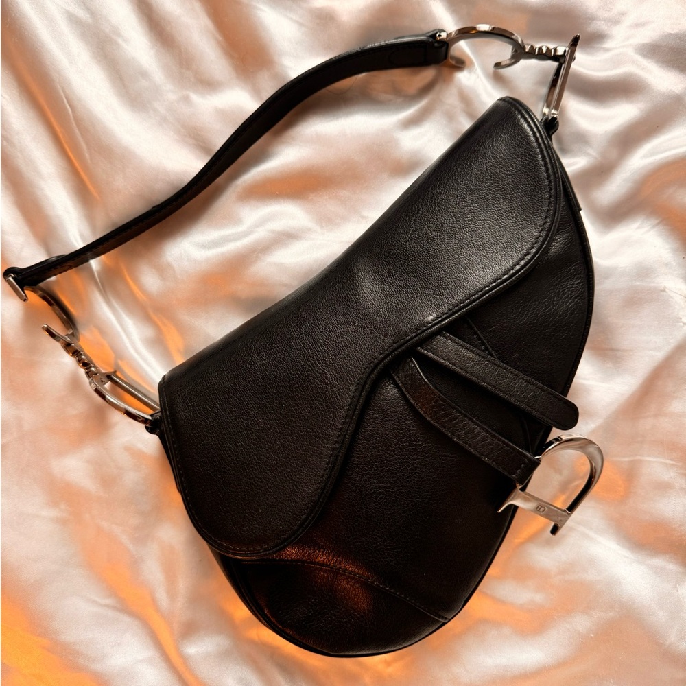 Dior Vintage Black Saddle Bag
